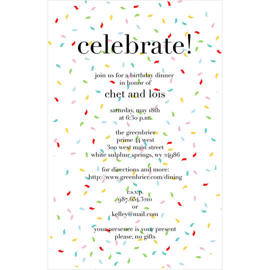 Confetti Invitations